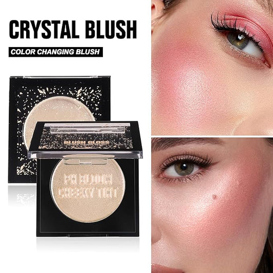 Multi Glow Balm Blush, Ph Changed Cream Blush for Cheeks&Eyes, Shimmer Blush Balm Glitter Face Makeup, Radiant Finish, Hydrating, Creamy, Lightweight & Blendable Color for Women, #03