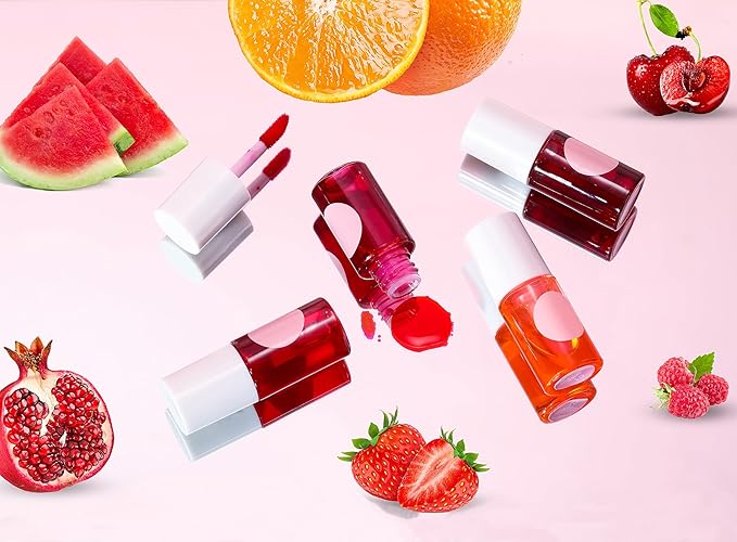 Lip Tint Stain Set, Long Lasting Lip Makeup, Gloss bling Non-sticky (4 Colors)