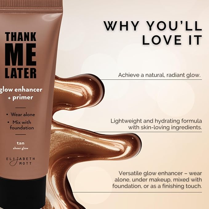 Elizabeth Mott Thank Me Later Bundle: Natural Glow Enhancer Tan Sheer (30g) & Dewy Setting Spray (95ml) – Cruelty-Free, Hydrating, Radiant Skin, Long-Lasting Makeup Essentials