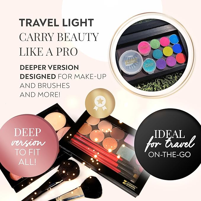 Deep Large Magnetic Makeup Palette, Empty Magnetic Palette, Universal Magnet makeup palette for Eyeshadows, Powders, Customizable Beauty Organizer with Clear Window