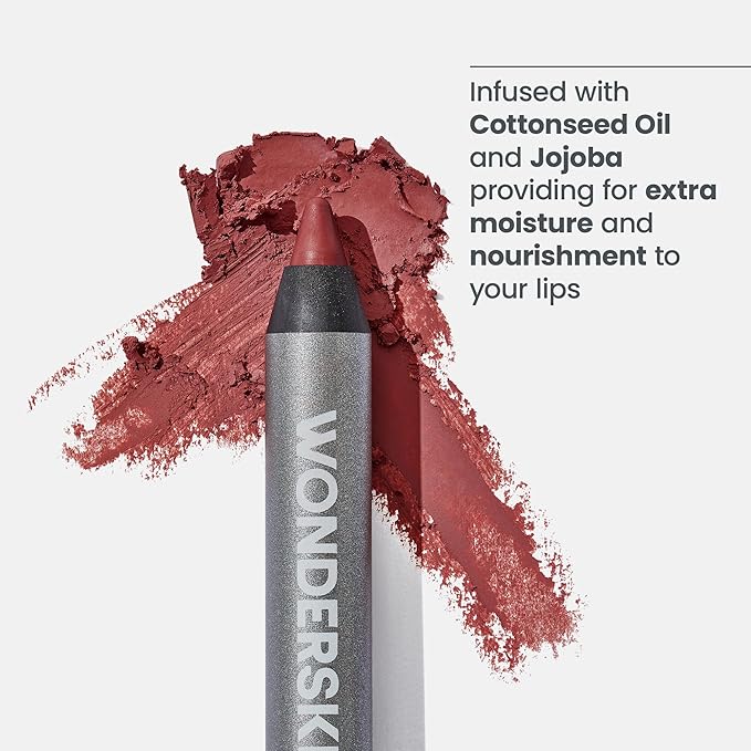 Wonderskin 360 Contour Lip liner (Ruby), Long lasting and Waterproof with Lip Rehab Serum Oil (Clear) for Hydrating and Moisturizing Lips