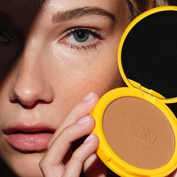 Dundas Bronzer Matte Finish (Caramel w/Gold Shimmer) and Lip Balm and Plumper for Lips, Cruelty Free Natural Makeup