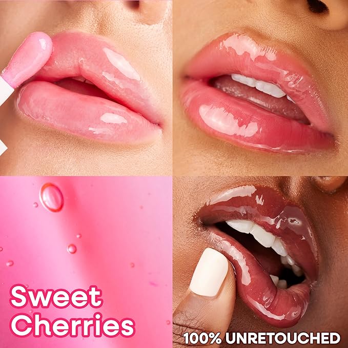 wet n wild Lip Oil - Lightweight, Non-Sticky, Hydrating & Nourishing Formula with 7 Conditioning Oils, Vegan & Cruelty-Free - Sweet Cherries