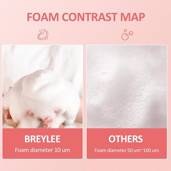 Eyelash Extension Cleanser, BREYLEEEyelash Extension Shampoo Eyelash Extension Foam & Brushes Eyelid Cleanser for Makeup Remover Paraben & Sulfate Free for Salon and Home Use(200ml, 7 fl oz)