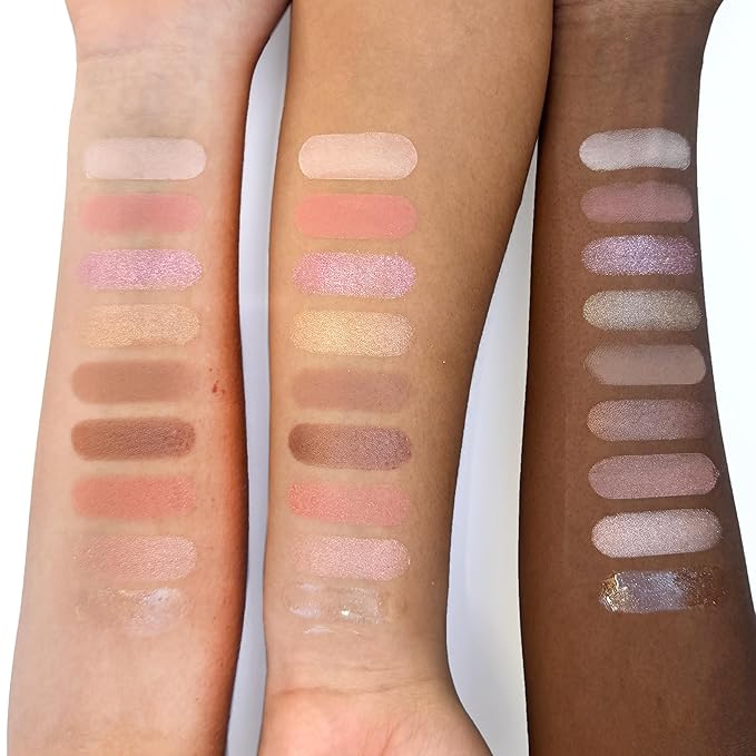 Petite N Pretty Beginner CactiCali Makeup Set for Kids, Teens, & Tweens - Natural Eyeshadow and Cheek Makeup Palette & 10k Shine Lip Gloss (Diamond Heist)