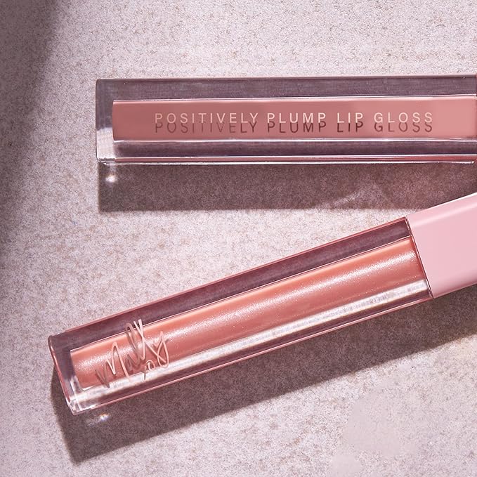 Mally Beauty Positively Plump Lip Gloss | High-Shine Hydrating Lightweight & Comfortable Wear, Bold Buff