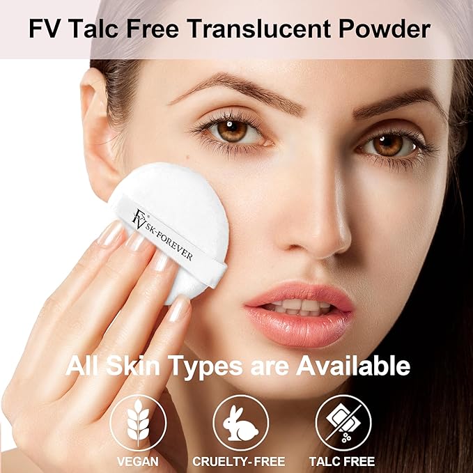 FV Translucent Powder Setting Powder, Lightweight & Blurring, Oil-control, Long Lasting, Matte Loose Setting Powder, Talc-free Baking Powder Makeup, For Fair to Medium Skin Tones, 01 Translucent