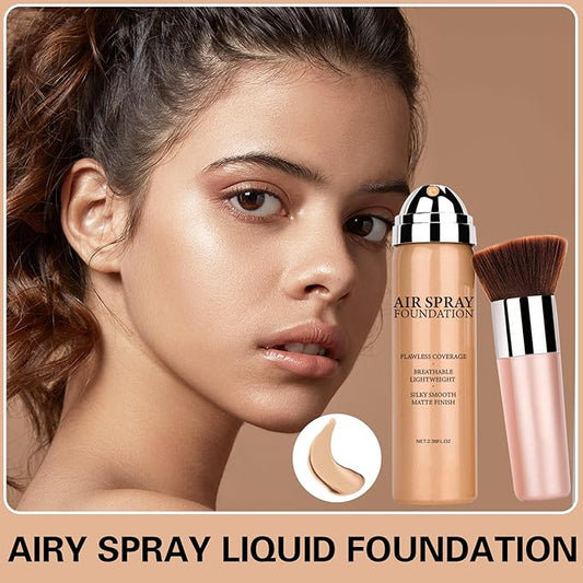 Airbrush Foundation for Mature Skin - Magic Minerals Lightweight Air Makeup Setting Spray for Smooth Radiant Finish (03 Nude Color)