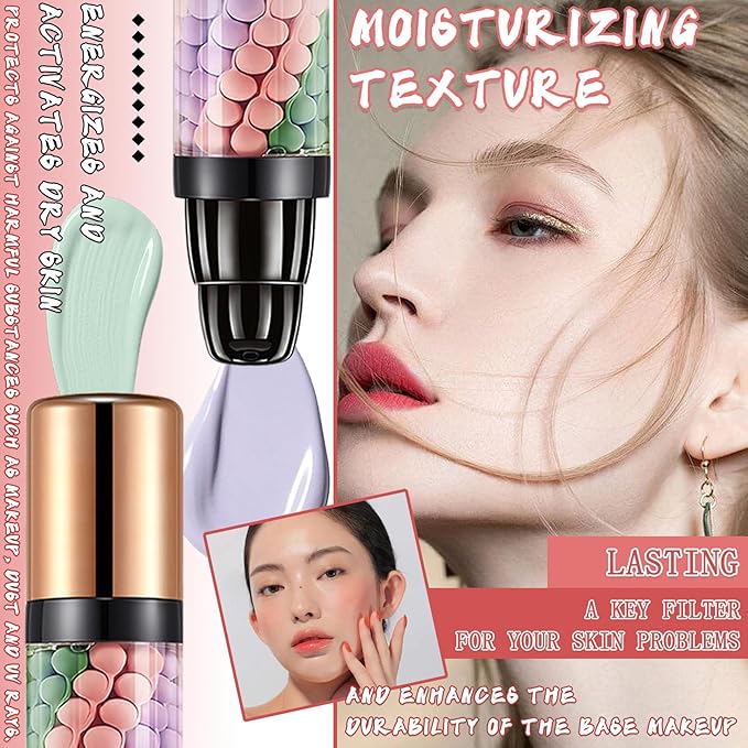 One Step Color Corrector,Isolation Cream,Moisturizing Concealer Foundation,Invisible Pore Makeup Primer,Oil Control Color Correcting for Women