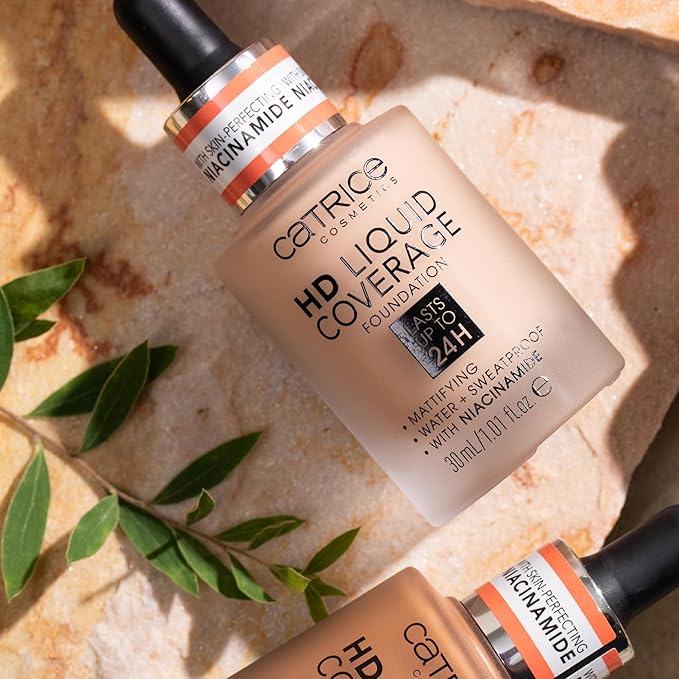 Catrice | HD Liquid Coverage Foundation | 24H Wear, Matte Finish, High Coverage, Waterproof Formula with Niacinamide | Vegan & Cruelty Free (082 | Warm Caramel)