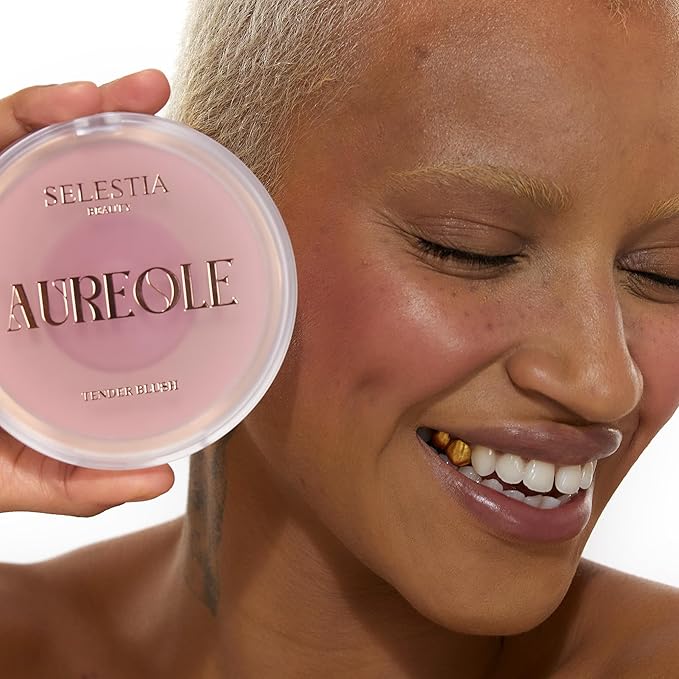 Powder Blush for Cheeks – Duo Aureole – High Pigmented Pink Blush with Matte Finish, Easy-to-Blend, 0.53 oz