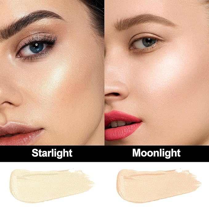FV Liquid Highlighter Makeup, Lightweight, Buildable & Shimmer Finish Beauty Wand, Multiuse Face Highlighter Stick for Glowing Skin, Vegan & Cruelty-Free, 01 Starlight