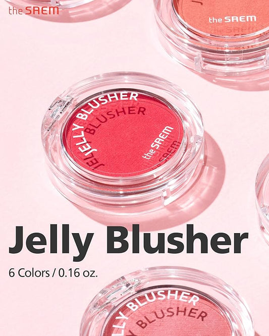 THESAEM Jelly Blusher PP01 Milky Mauve - Velvety Finish Soft Jelly Powder Cheek - Easy Blending Formula- Lightweight, Smooth, Natural Buildable Blusher