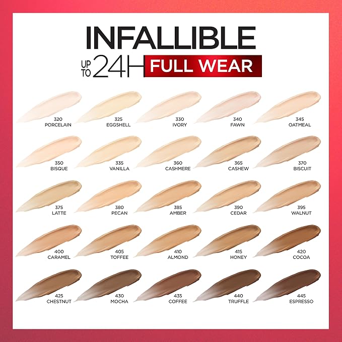 L'Oreal Paris Makeup Infallible Full Wear Waterproof Matte Concealer, Full Coverage, Porcelain, 0.33 fl. oz.