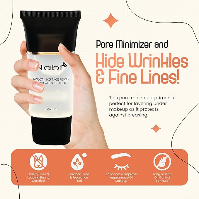 Nabi – Mattifying Face Primer - Pore Minimizer – Non-Oily Smooth Matte Look – Hide Wrinkle & Fine Lines – Long Lasting - Oil Free Formula - Mattifier Makeup Base Primer For Shine & Oil Control – 30g