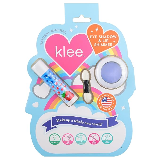 LunaStar Klee Eye Shadow and Lip Shimmer Makeup Kit. Gentle and Non-Toxic. Kid-Friendly. Made in USA. (Periwinkle Kiss)