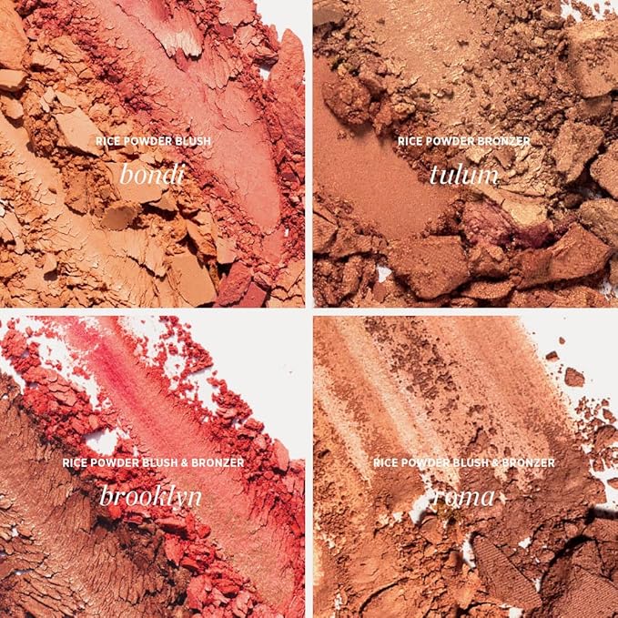 Ere Perez - Natural Rice Powder Bronzer + Contour | Oil Absorbing, Velvet Shimmer Finish, Medium Coverage | Sunflower + Chamomile Oil, Vitamin E | Vegan, Cruelty-Free, Clean Beauty (Tulum)