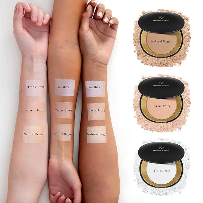 FV Translucent Pressed Powder, Oil-Control Talc-Free and Long-Lasting Matte Finish Face Powder, Medium Coverage for Light to Tan Skin, 0.28 Oz, Translucent