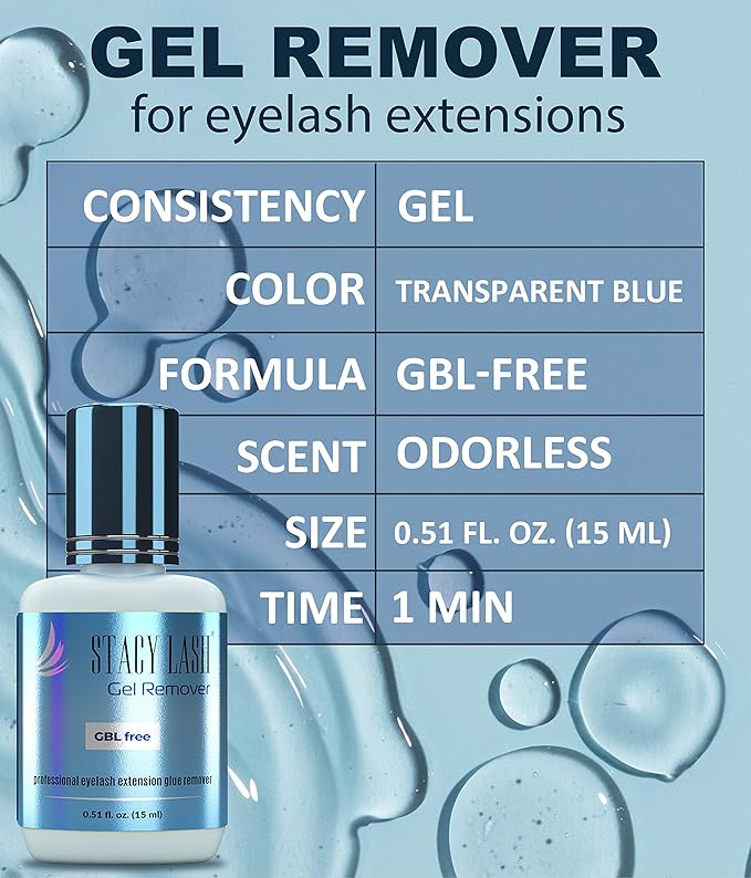 Extra Strong Evolution Eyelash Extension Glue + Gel Remover - Stacy Lash / 1-2 sec Drying time/Retention – 8 Weeks/Maximum Bonding Power/Professional Use Only Black Adhesive/Gel Remover/ 15 ml