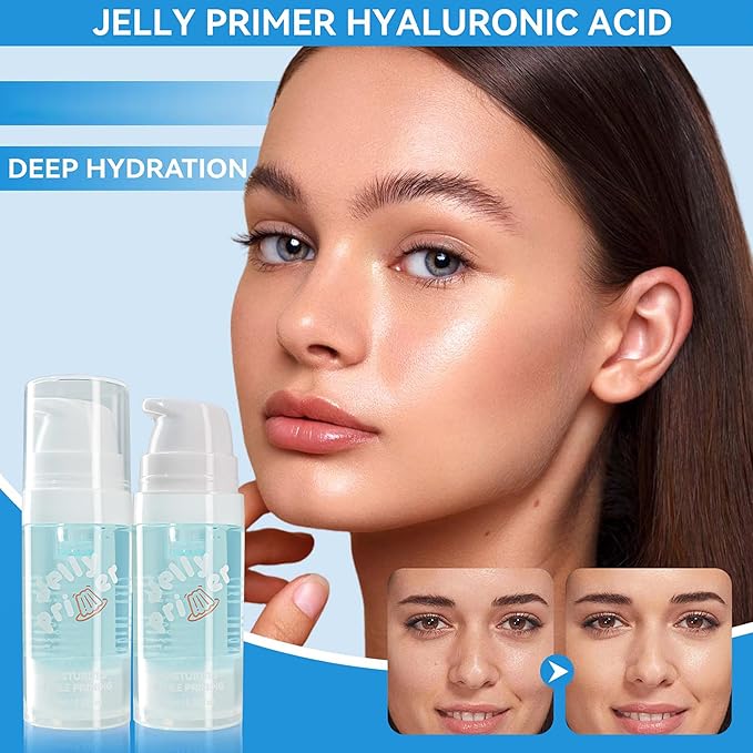 Hydrating Jelly Primer - Smoothing & Deep Moisturizing Base Primer for Dry & Cracked Skin, Long-Lasting Face Primer for Women, 0.33Oz(#03)