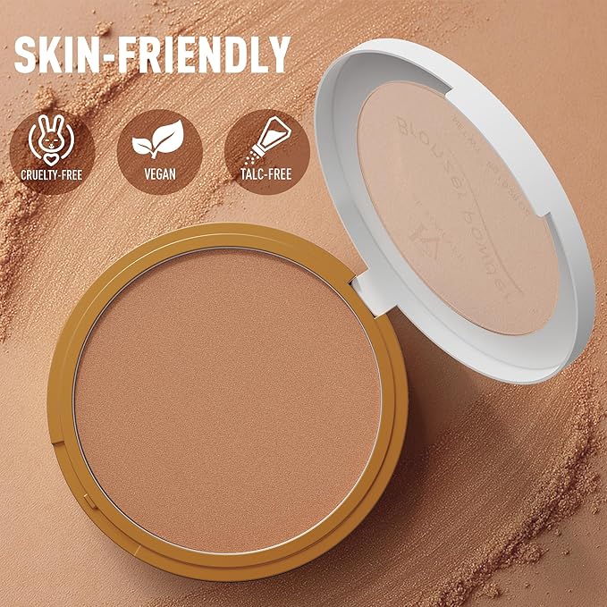 FV Bronzer Powder, Long Lasting Talc-Free Smooth Bronzing Powder, Buildable with Natural Glow Matte Finish, Contour Cheeks, Waterproof Bronzers for Fair Light Skin Tones (Bronzer, 0.28 oz)
