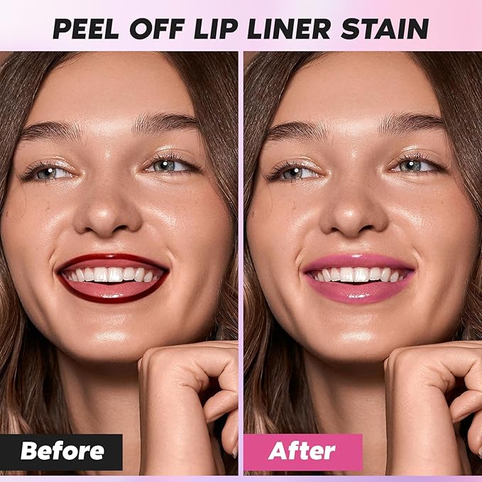 Lip Stain Peel Off, Mauve Lip Liner Stain Peel Off Tattoo Matte Lip-tint, Long Lasting, Waterproof, Transfer-proof, Moisturizing, Easy to Use, Highly Pigmented Color for All Skin Types (#00)