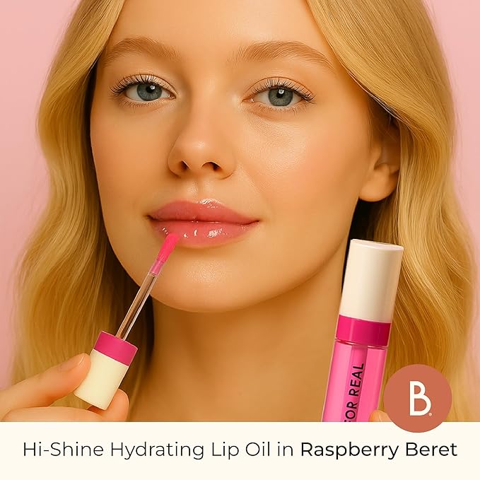 Beauty For Real Lip Revival Hi-Shine Hydrating Lip Oil, Shining Star (Transparent) - Lightweight - Non-Sticky, Shiny Finish - Paraben Free, Cruelty Free, Vegan