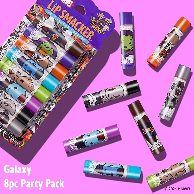 Lip Smacker Marvel Guardians of the Galaxy Party Pack - Hydrating Lip Balm, Hydrating & Protecting - Cruelty-Free