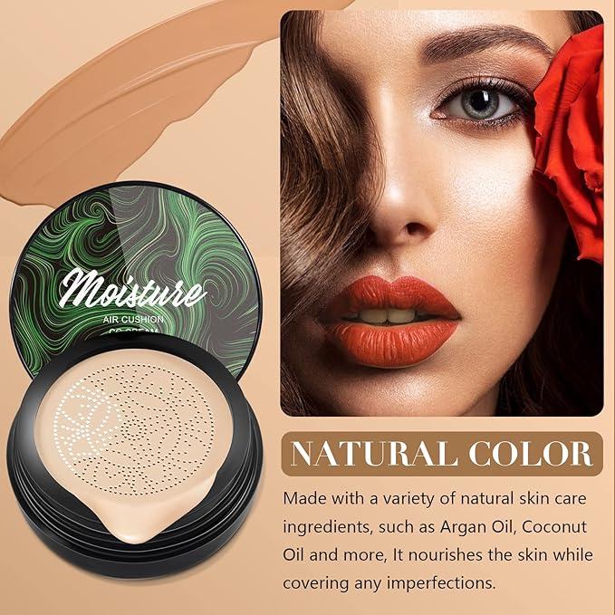 Air Cushion CC Cream, Innovative Concealer Mushroom Head Liquid Foundation, Cover Concealer CC Cream