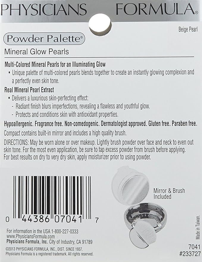 Physicians Formula Highlighter Makeup Powder Mineral Glow Pearls, Beige Pearl, Dermatologist Tested