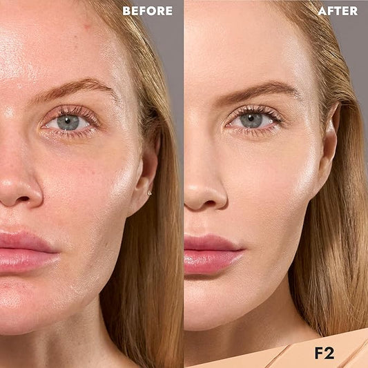COVER FX Complete Coverage Kit: Total Cover Cream Foundation - Shade F2 + Custom Cover Blending Brush
