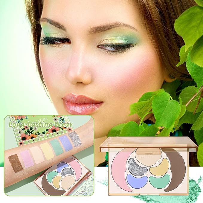 UCANBE All in One Makeup Kit - 4 Shimmer Matte Eyeshadow, 1 Pink Blush, 1 Bronzer Contour, 1 Illuminator Highlighter Makeup Palette Make Up Sets for Women Girls Teens Gift (06 Bucolic Makeup Palette)