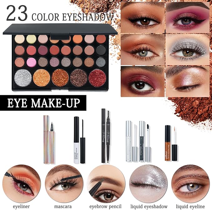 Makeup Kit,Makeup Set For Women Full Kit,Professional Make up Kit For Beginners,Makeup Gift Set For Women,Makeup Sets for Girls,Makeup Kit For Teens (red)