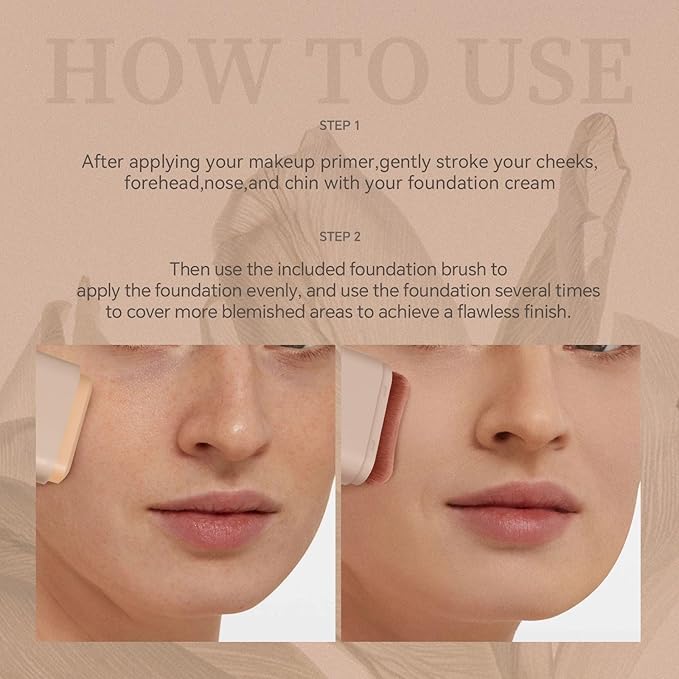 Foundation Stick, Built-in Foundation Brush, Contour Stick Makeup, Long-Lasting Waterproof Natural Velvet Matte