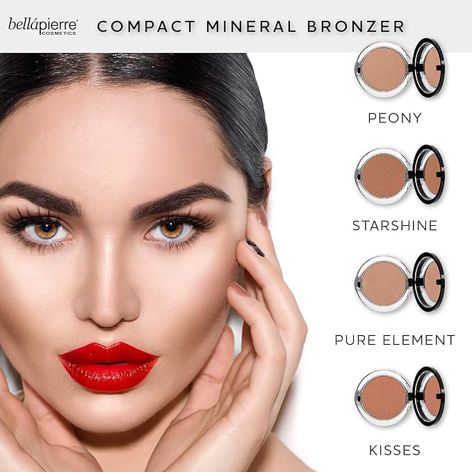 bellapierre Compact Mineral Bronzer | Beautifully Warms for a Sun Kissed Glow | Infused with Nourishing Jojoba | Non-Toxic & Paraben Free Formula - Starshine - 0.3 Oz
