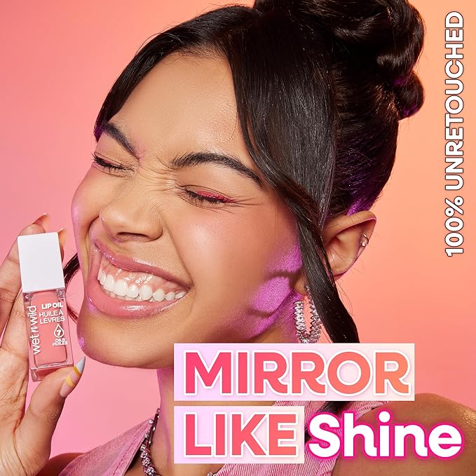 wet n wild Lip Oil - Lightweight, Non-Sticky, Hydrating & Nourishing Formula with 7 Conditioning Oils, Vegan & Cruelty-Free - Fuzzy Pillow