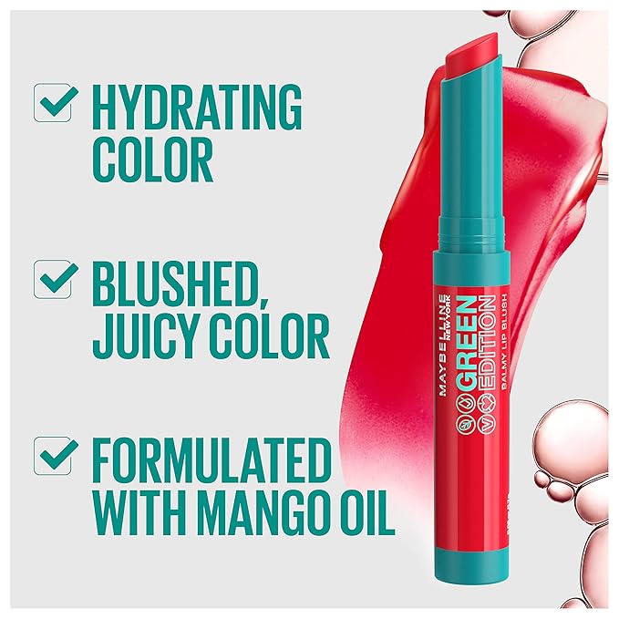 MAYBELLINE New York Green Edition Balmy Lip Blush, Formulated With Mango Oil, Desert, Yellow Nude, 1 Count (Pack of 2)