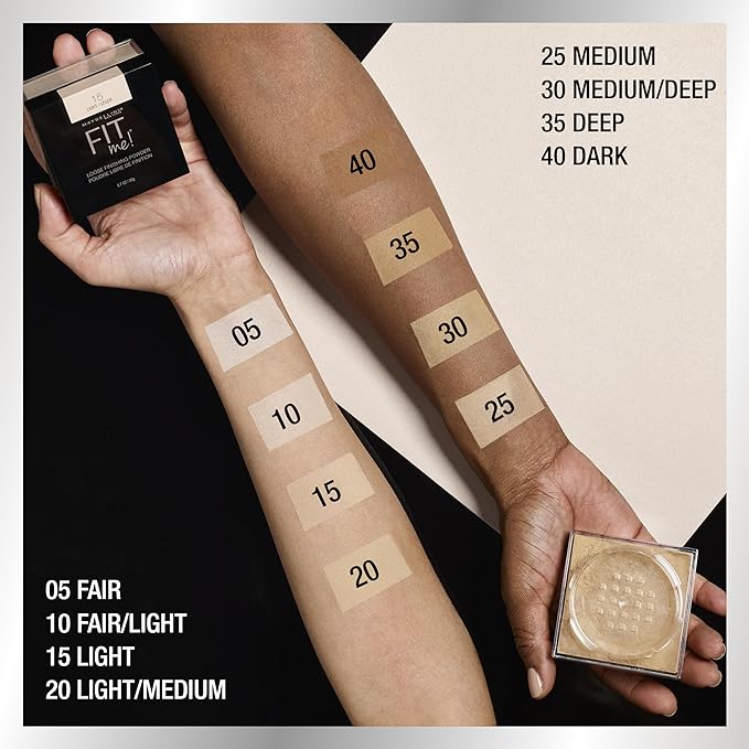 Maybelline Fit Me Loose Setting Powder, Face Powder and Finishing Makeup, Fair Light, 1 Count