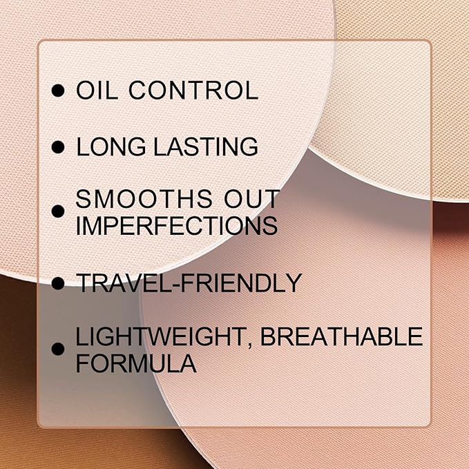 Waterproof Setting Powder, Poreless Pressed Face Powder,Lightweight,Long-Lasting,Oil Control Makeup Powder,Translucent