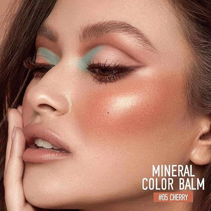 KYDA Mineral Color Balm, SPF 35, Creamy Blendable Color for Lips&Cheeks, Buildable Shimmer Finish, Lightweight Formula, Multiuse Makeup Stick, CHERRY