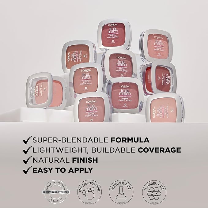 L’Oréal Paris True Match Super-Blendable Powder Blush, Tender Rose, 0.21 Oz (Packaging May Vary) (Pack of 2)