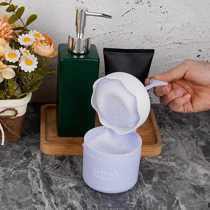Face Cleanser Bubbler, Bubble Maker for Face Wash, Bubble Foamer Device, Gentle Deep Cleanser, Maker Face Foaming Maker for Cleaning (1, Blue)