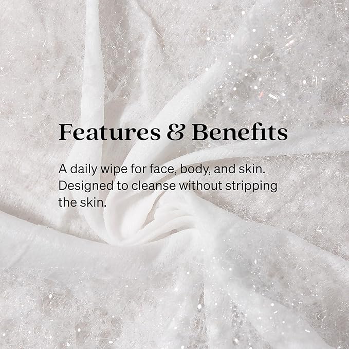 Soothing Cleansing Wipes, Cleansing Makeup Remover Wipes for Sensitive Skin with Serum-Like Finish, Lavender Scent, 24 Wipes