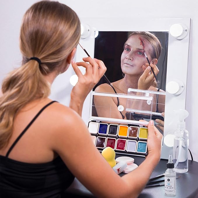 Zombie Alcohol-Activated Palette, Activator, and Remover Kit, Professional SFX Makeup Set