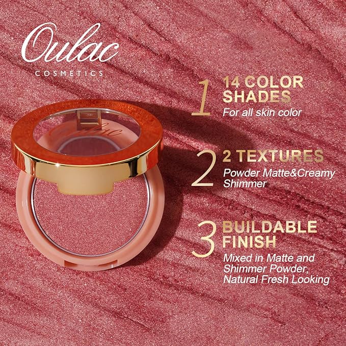 Oulac Blush Makeup For Cheeks in Dark Shade,High Pigment, Easy To Blend,02 Cheek to Cheek & 06 Dance With Me