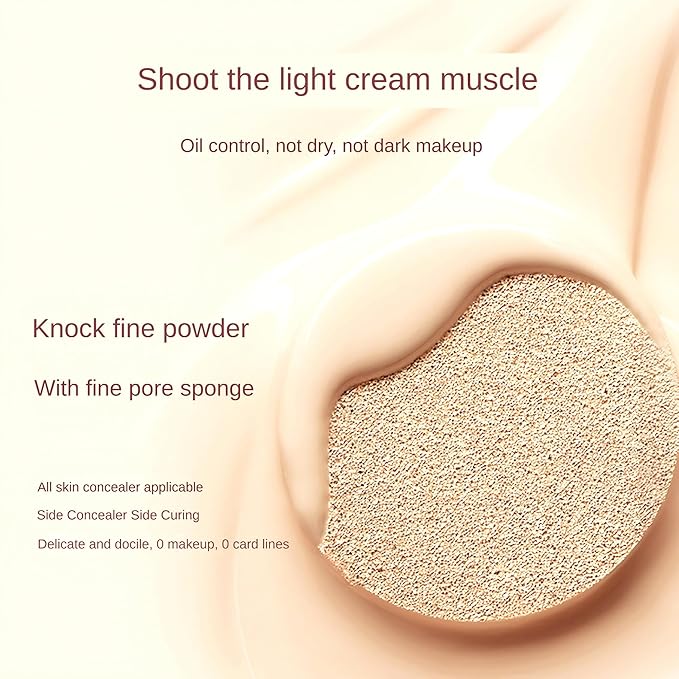 Novo Dual-Action Cushion Foundation & Powder - 13g Cushion + 6.5g Powder - Full Coverage, Waterproof, Hydrating, Dewy Skin Finish - Buildable, Lightweight, Pearl Powder & Bird’s Nest Extract.