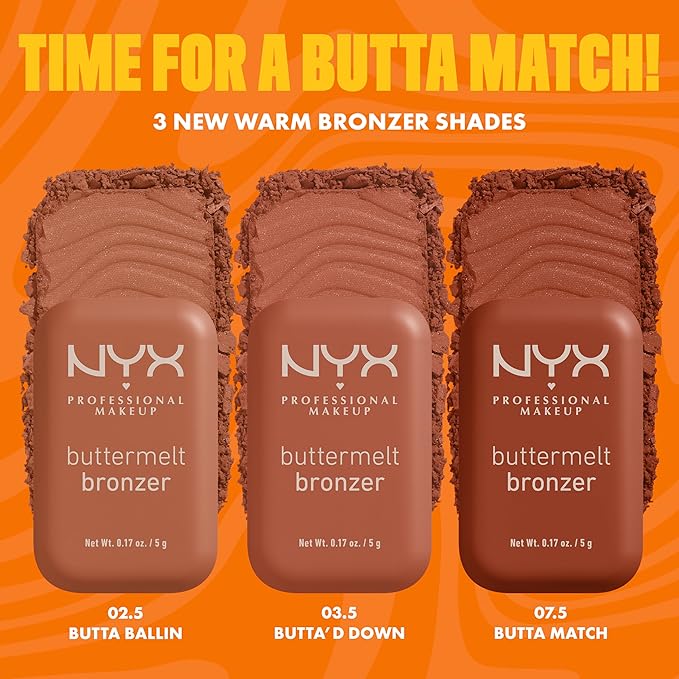 NYX PROFESSIONAL MAKEUP Matte Buttermelt Bronzer, Longwear Face Makeup with Up to 12 Hours of Wear, Vegan Formula - Butta Cup (Light Neutral)