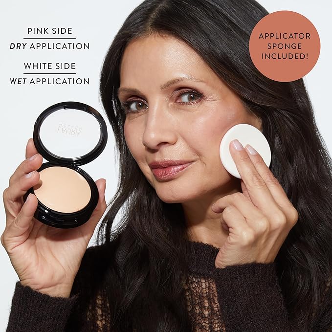 LAURA GELLER NEW YORK Baked Starter Kit - Full Coverage: Double Take Powder Foundation, Tan + Best of the Best Face Palette + Retractable Angled Kabuki Brush