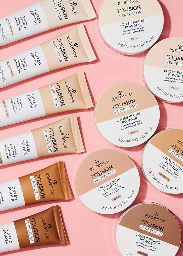 essence | My Skin Perfector Loose Fixing Powder | Instant Blur Effect & Natural Matte Finish | Vegan, Paraben Free, Gluten Free, Oil Free | Cruelty Free (10 | Light)