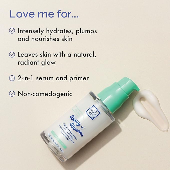 The Beauty Crop Dewy Bounce Serum Primer - Hydrating Gel-Serum Primer for Flawless Finish - 30 ml
